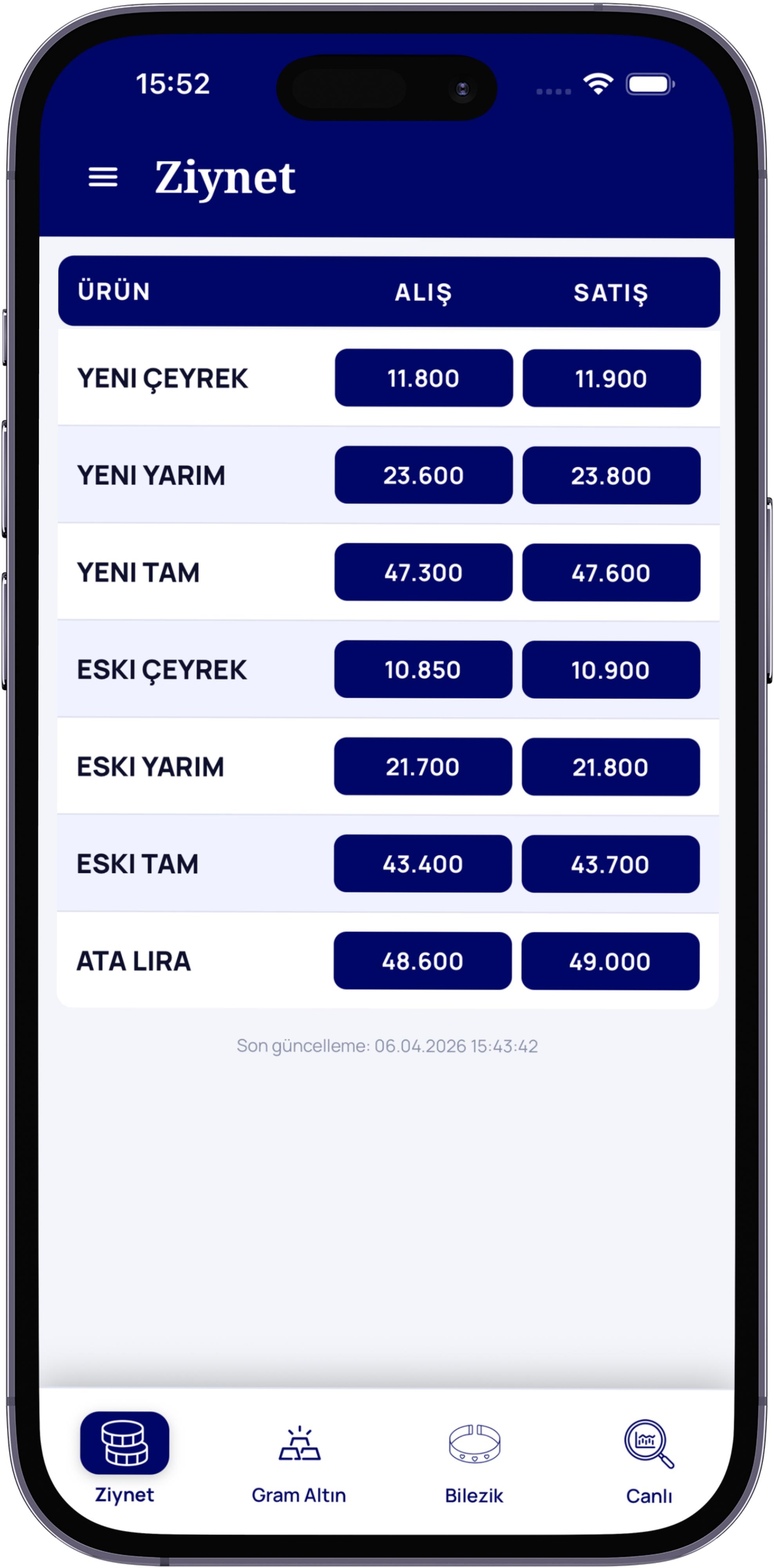 Ozan Öner Kuyumculuk - Mobile App